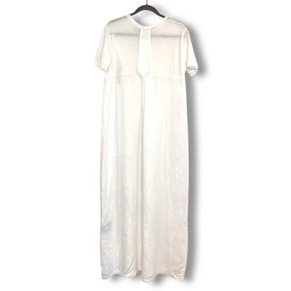 Adeptt MASUMI Short Sleeved Linen Maxi Dress in White NWOT Sz Large - Picture 9 of 12